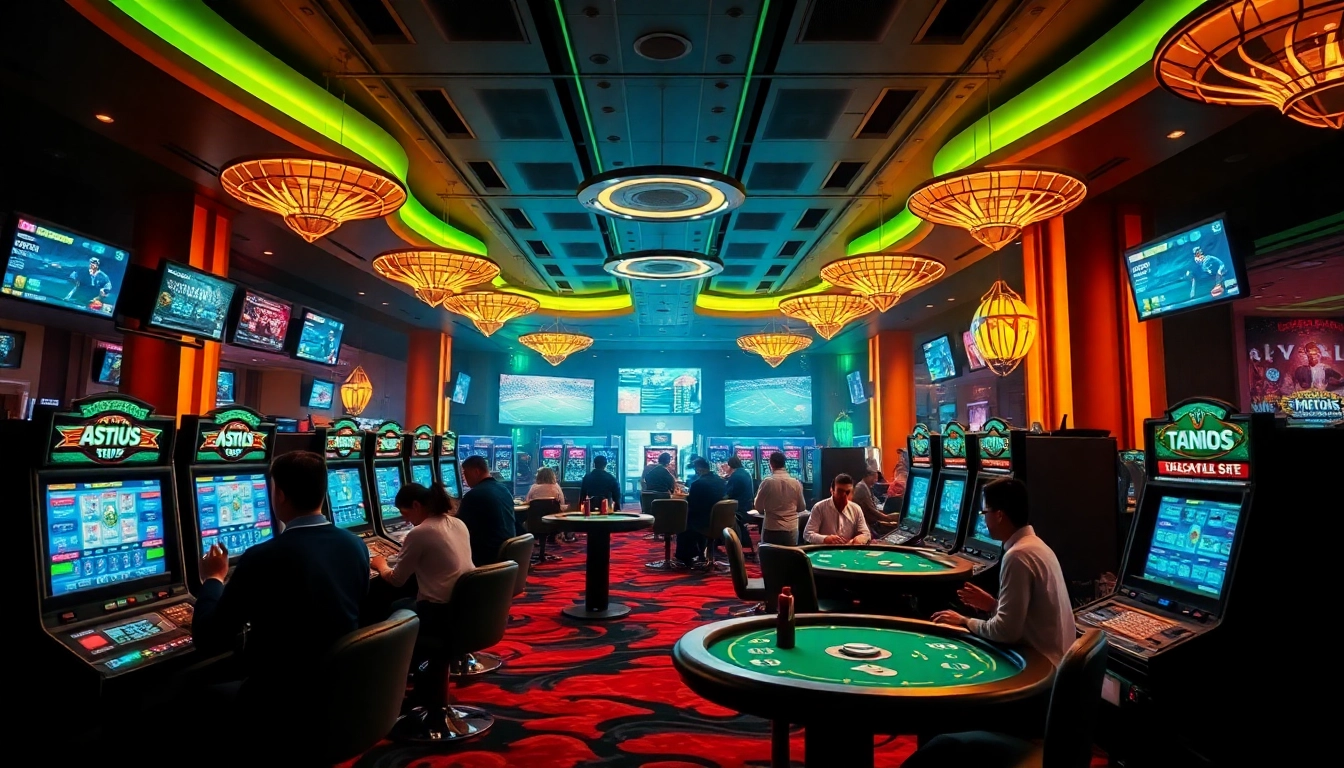 Experience the excitement of online betting at m88.com.mx in a vibrant and modern casino setting.