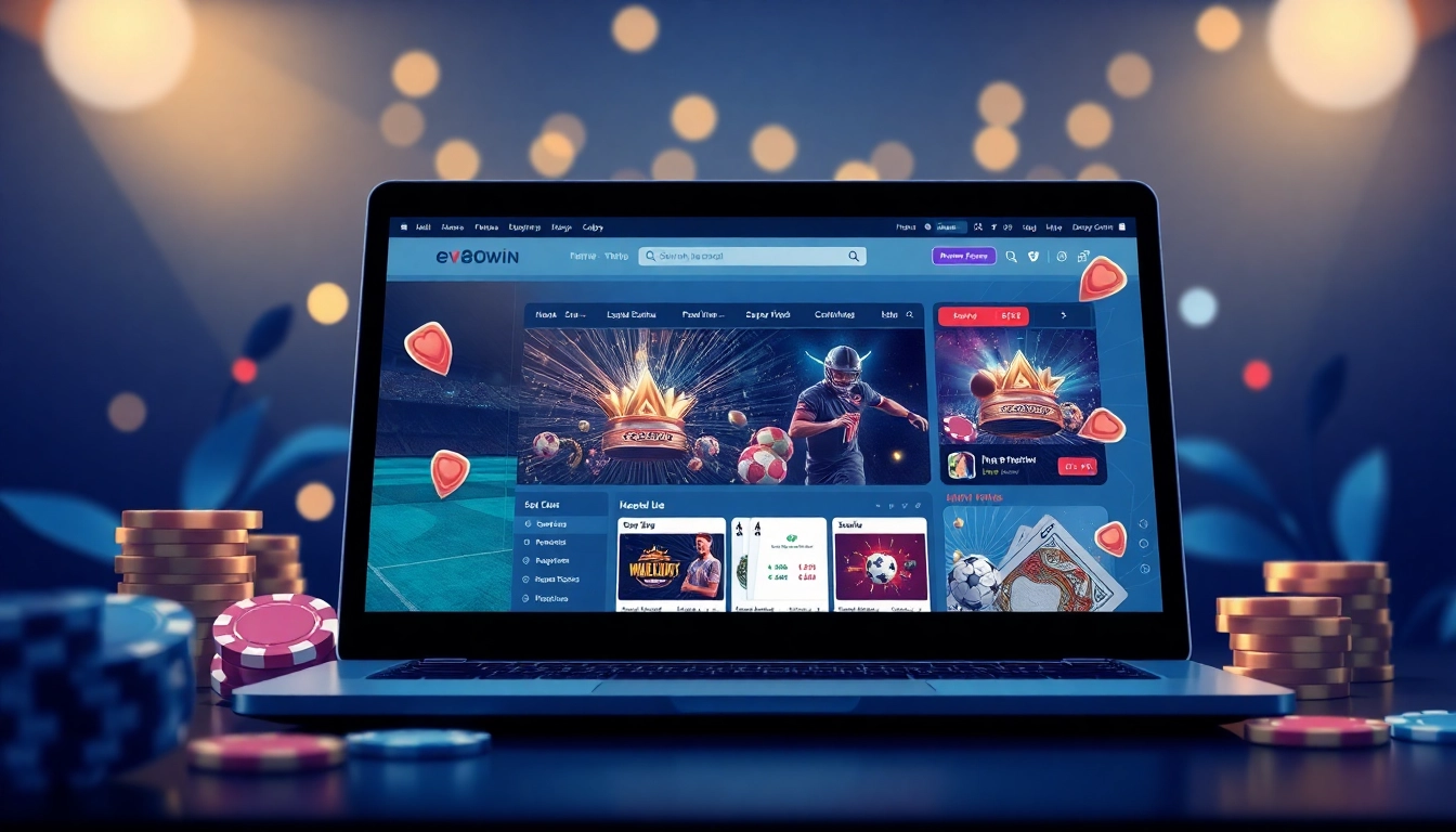 Interactive betting interface showcasing ev88win.live online gaming options with vibrant sports and casino elements.