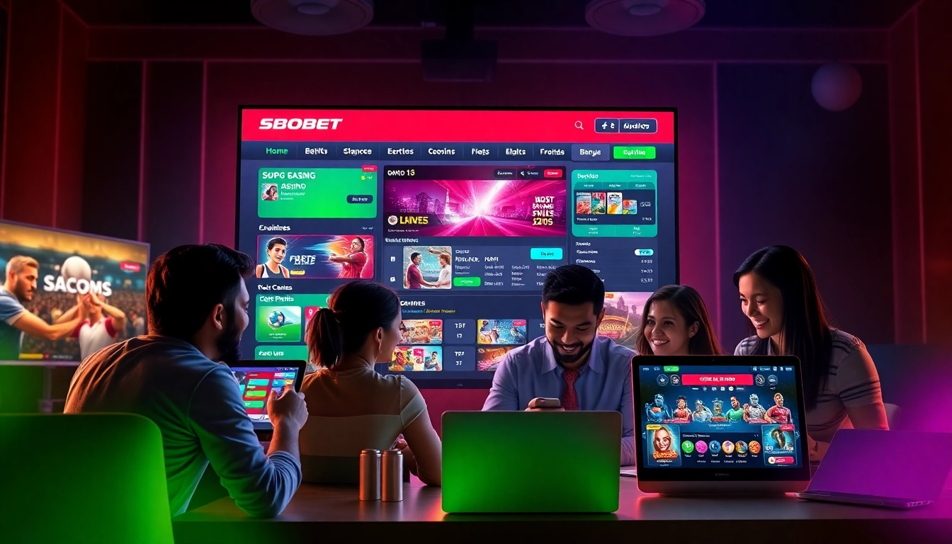 Experience the thrill of online betting at sbobet.dance with a vibrant gaming interface.