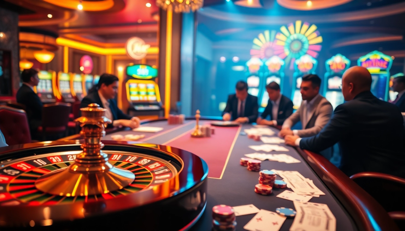 Experience the thrill of MK8's exciting casino environment with poker games and vibrant slot machines.